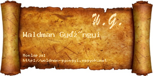 Waldman Gyöngyi névjegykártya
