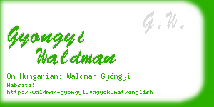 gyongyi waldman business card